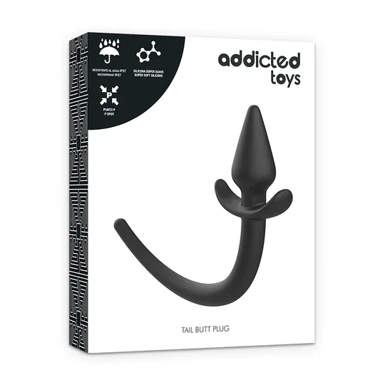 Soft silicone puppy tail anal plug by Addicted Toys - beginner-friendly anal toy