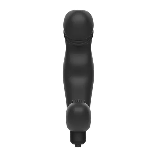 Schwarzer Silikon-Prostata-Massager von Addicted Toys mit gebogener Form für P-Punkt-Stimulation und Damm