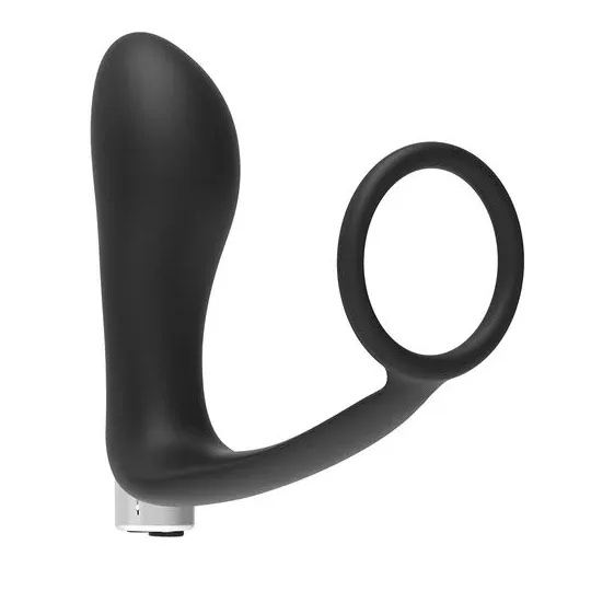 Vibrateur prostatique rechargeable Addicted Toys noir silicone médical vue avant