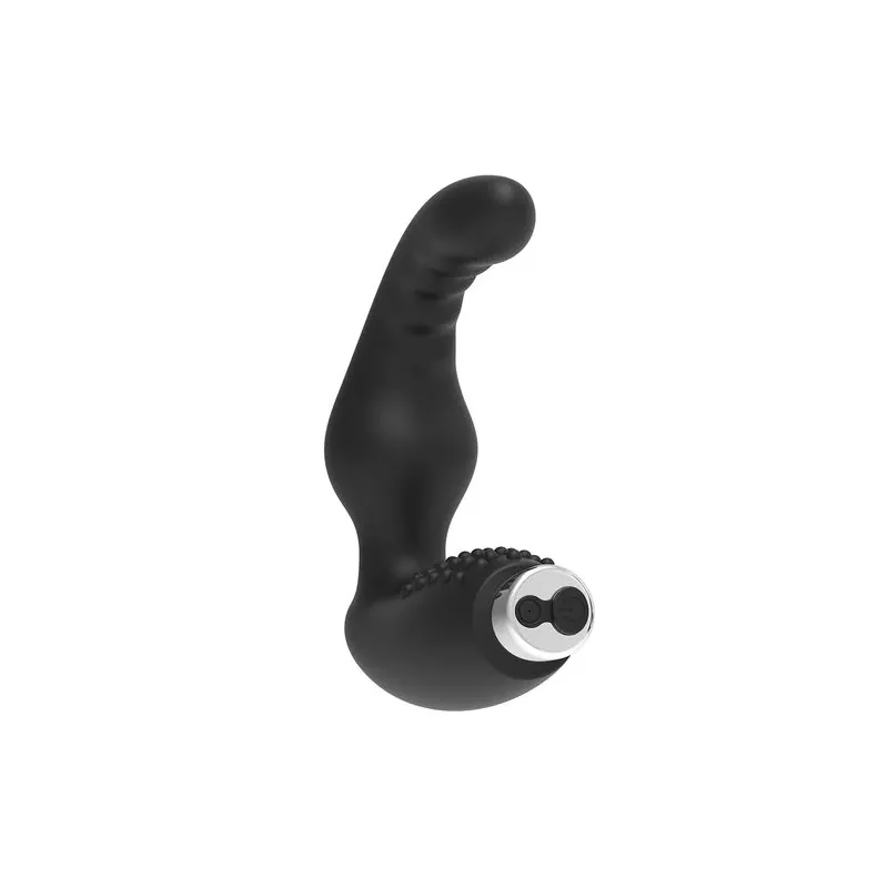 Vibrateur prostatique Addicted Toys noir en silicone médical avec 10 modes de vibration - vue principale