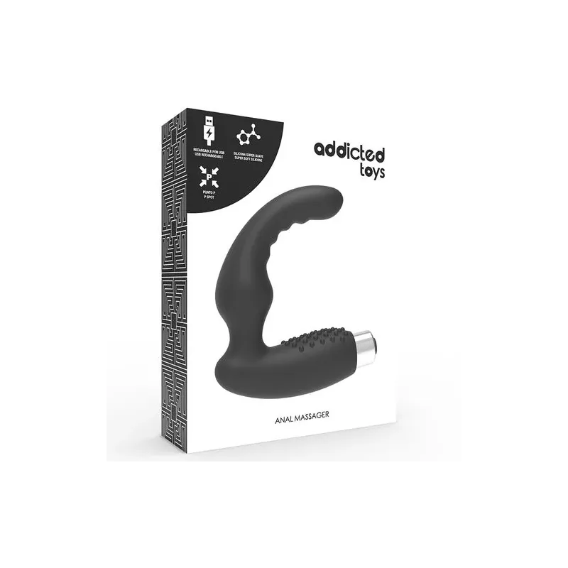 Vibratore prostatico Addicted Toys nero silicone medicale 10 modalità - vista principale