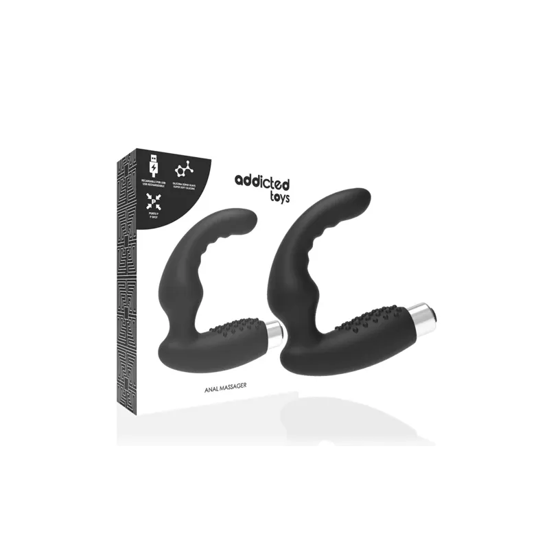 Vibratore prostatico Addicted Toys nero silicone medicale 10 modalità - vista principale