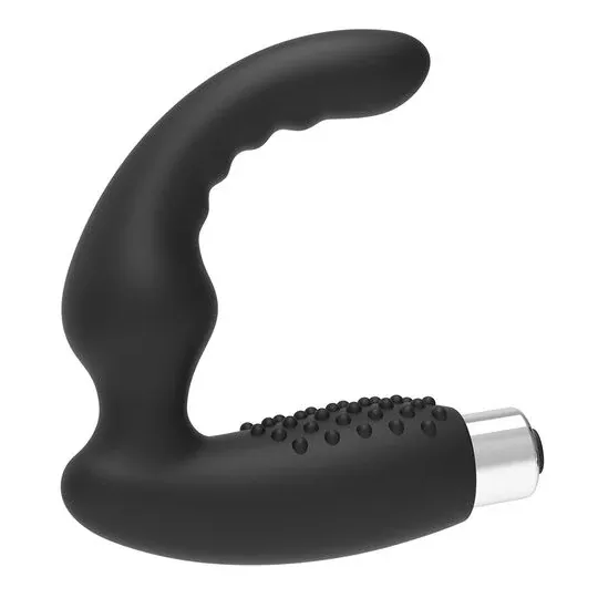 Vibrateur prostatique Addicted Toys noir en silicone médical avec 10 modes de vibration - vue principale