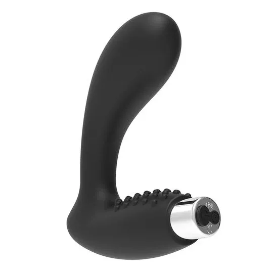 Vibromasseur prostatique rechargeable Addicted Toys – Silicone médical noir – vue d'ensemble
