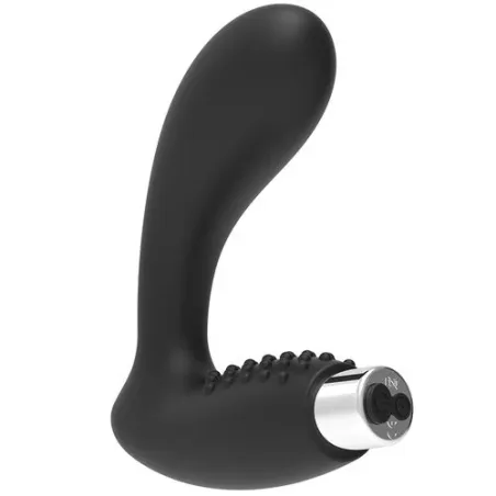 Vibromasseur prostatique rechargeable Addicted Toys – Silicone médical noir – vue d'ensemble