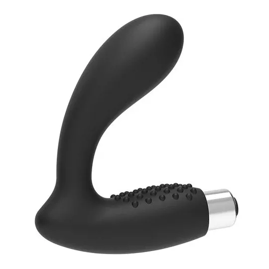 Vibromasseur prostatique rechargeable Addicted Toys – Silicone médical noir – vue d'ensemble