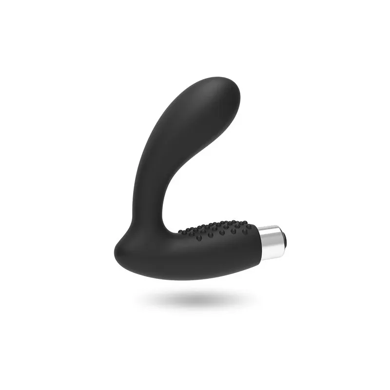 Vibromasseur prostatique rechargeable Addicted Toys – Silicone médical noir – vue d'ensemble