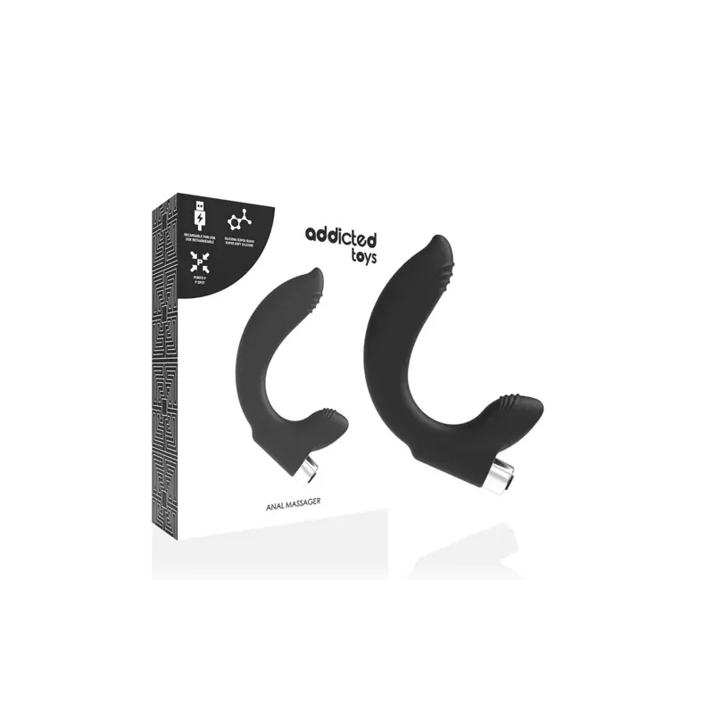 Vibrateur prostatique rechargeable Addicted Toys noir silicone courbe ergonomique stimulation