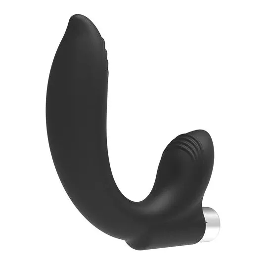 Massaggiatore prostatico ricaricabile Addicted Toys nero silicone ergonomico per stimolazione
