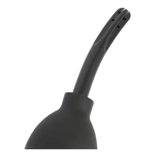 Poire de lavement TPR noire Addicted Toys, poire squeeze propre hygiène intime, design ergonomique
