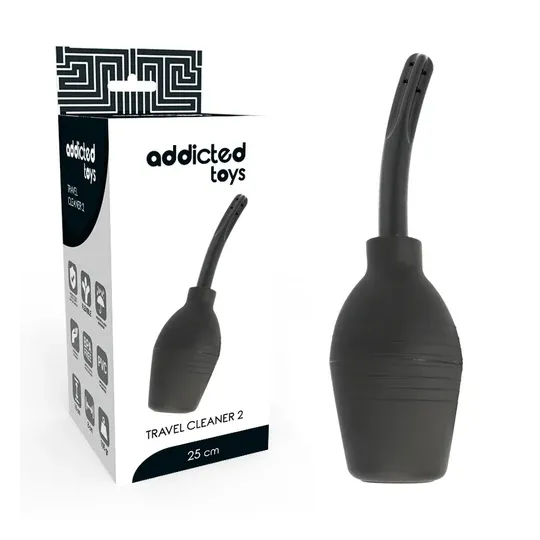Pera clistere TPR nera Addicted Toys, pulizia squeeze per igiene intima, ergonomica