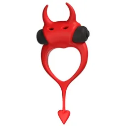 Anillo vibratorio rojo ADRIEN LASTIC Devol doble estimulación pareja clítoris pene lengua texturizada