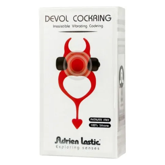 Vibrationsring rot ADRIEN LASTIC Devol Doppelstimulation Paar Klitoris Penis Zunge strukturiert