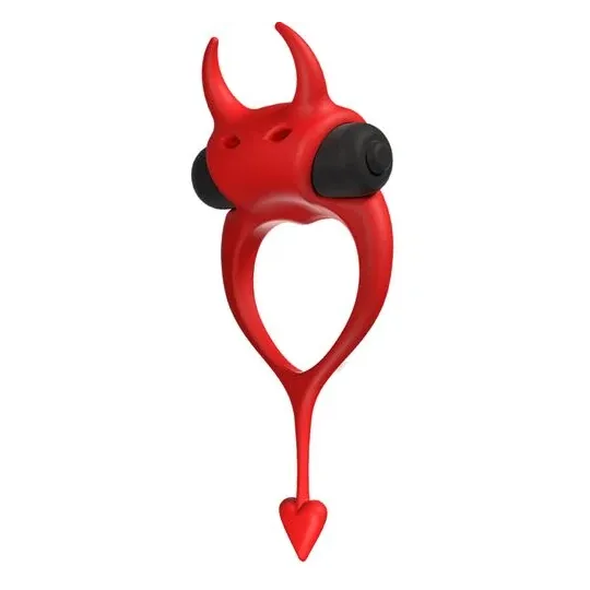 Vibrationsring rot ADRIEN LASTIC Devol Doppelstimulation Paar Klitoris Penis Zunge strukturiert