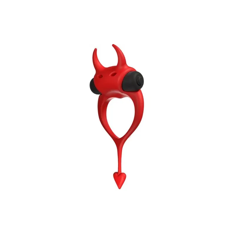 Anello vibrante rosso ADRIEN LASTIC Devol doppia stimolazione coppia clitoride pene lingua testurizzata