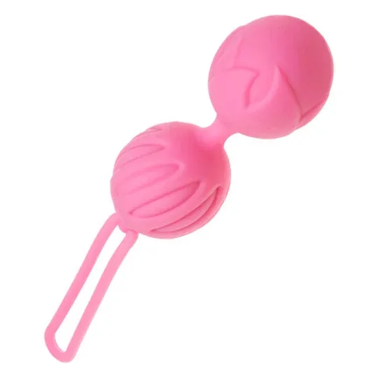 Pink silicone Geisha balls by ADRIEN LASTIC for pelvic floor strengthening