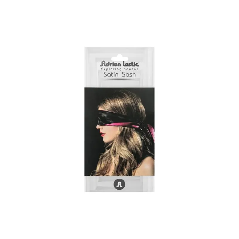 Satin Augenbinde reversibel von ADRIEN LASTIC in Rosé und Schwarz für Bondage-Spiele.
