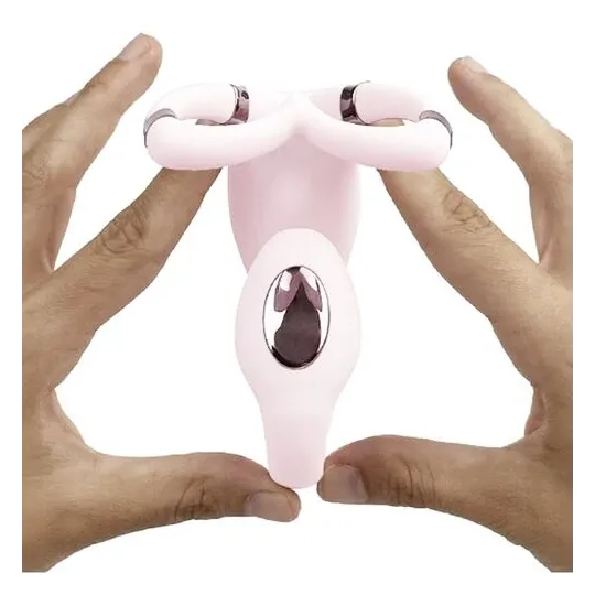Vibratore doppia stimolazione rosa Adrien Lastic ricaricabile USB controllo app