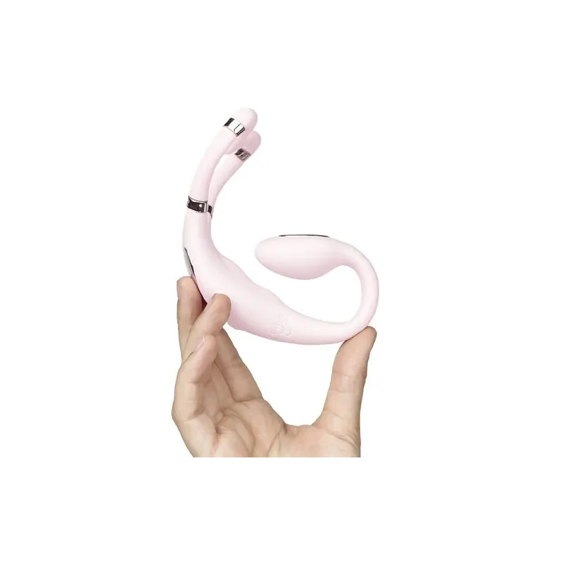 Vibratore doppia stimolazione rosa Adrien Lastic ricaricabile USB controllo app
