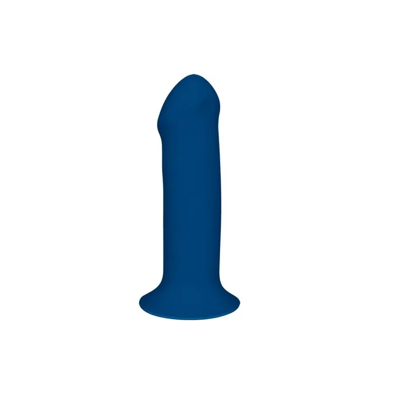 Double density silicone dildo Adrien Lastic blue thermo-reactive with suction cup overall view realistic