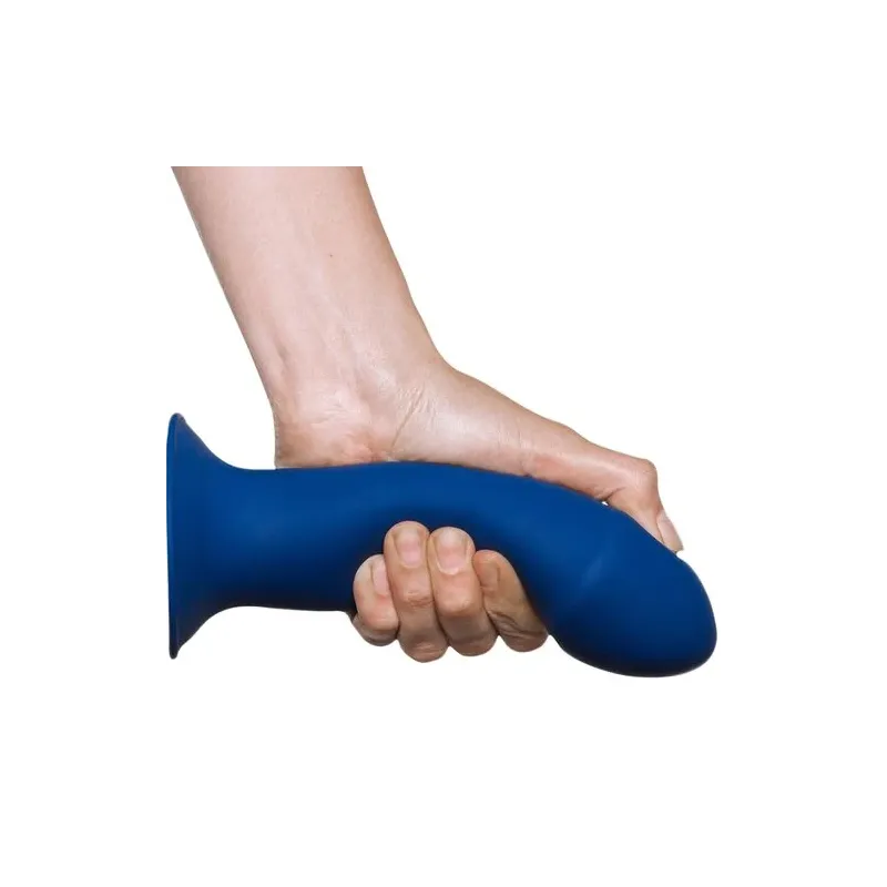 Silikon Dildo Doppeldichte thermo-reaktiv Adrien Lastic blau Saugfuß Ansicht Gesamtbild realistisch