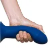 Dildo silicone doppia densità termo-reattivo Adrien Lastic blu con ventosa vista d'insieme realistica