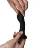 Black silicone dildo Hitsens 5 dual density ADRIEN LASTIC front view