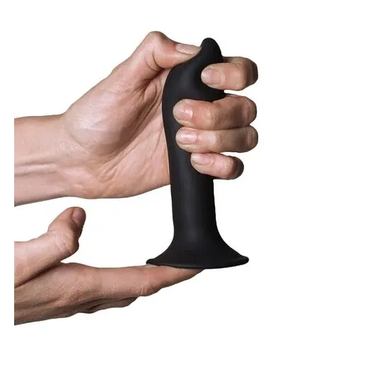 Gode en silicone noir Hitsens 5 double densité ADRIEN LASTIC vue avant