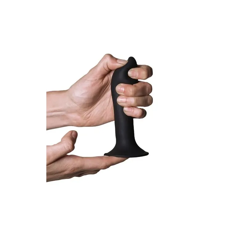 Dildo in silicone nero Hitsens 5 doppia densità ADRIEN LASTIC vista frontale