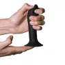 Dildo in silicone nero Hitsens 5 doppia densità ADRIEN LASTIC vista frontale