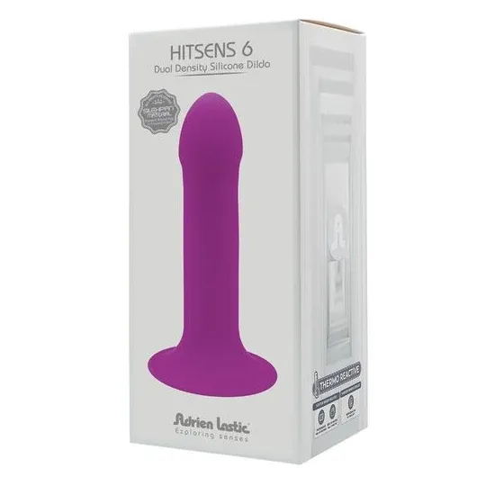 Lila Silikon-Dildo mit Doppeldichte von Adrien Lastic Hitsens 6 mit hartem Kern für realistische Penetration