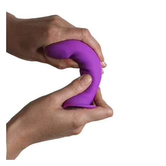 Gode violet en silicone double densité Adrien Lastic Hitsens 6 avec noyau dur interne pour pénétration réaliste