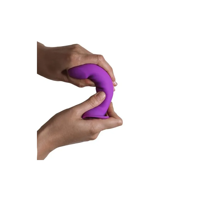 Purple silicone double density dildo Adrien Lastic Hitsens 6 with hard inner core for realistic penetration
