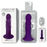 Consolador vibrante violeta de doble densidad en silicona Adrien Lastic Hitsens Vibe 3 con motor y ventosa