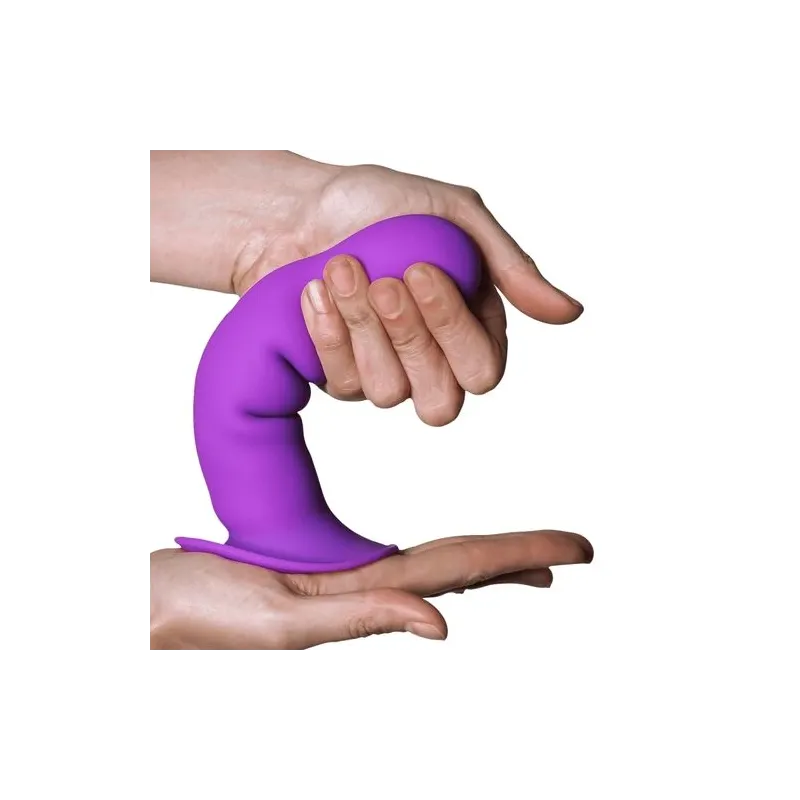 Violetter doppelt dichter Silikon Vibrator von Adrien Lastic Hitsens Vibe 3 mit Motor und Saugfuß