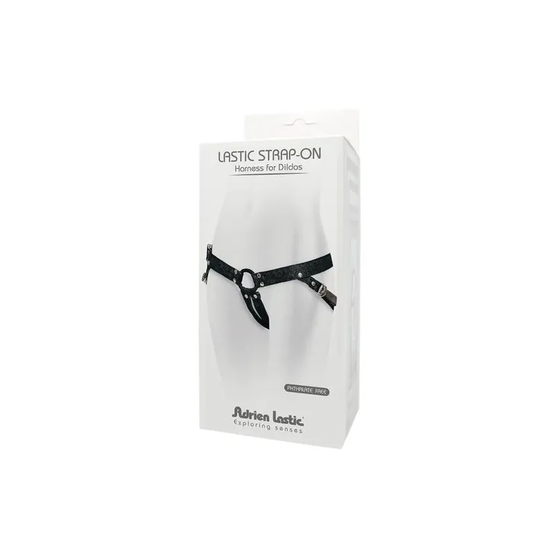Harnais strap-on en denim noir ajustable Adrien Lastic - vue d'ensemble