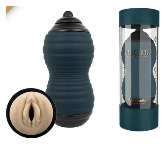 Masturbatore realistico flessibile Adrien Lastic in silicone color pelle, 19 cm di lunghezza per piacere maschile intenso.