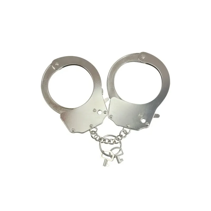 Manette metalliche ADRIEN LASTIC con imbottitura morbida nera BDSM catena
