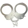 Schwarze Metall Handschellen weiche Polsterung ADRIEN LASTIC BDSM mit Kette
