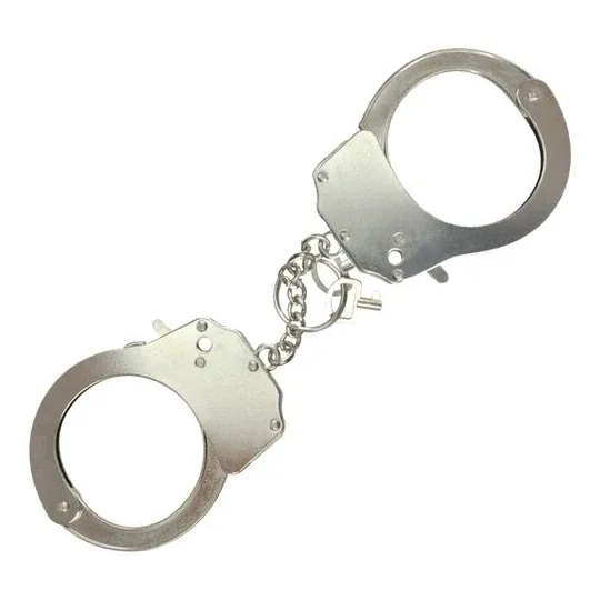 Menottes métalliques doublure douce noire ADRIEN LASTIC pour BDSM avec chaîne