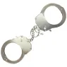 Menottes métalliques doublure douce noire ADRIEN LASTIC pour BDSM avec chaîne