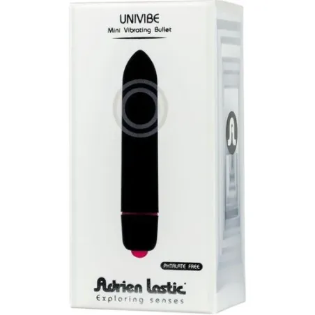 Mini vibrador bala silencioso negro ADRIEN LASTIC - Juguete íntimo compacto impermeable con 10 modos