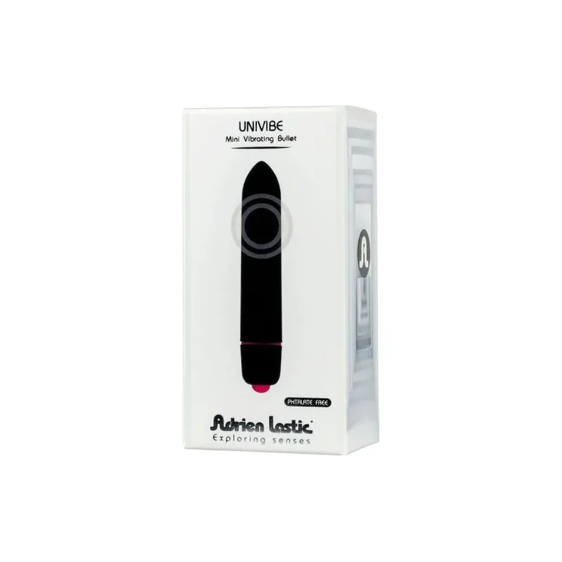 Leiser Mini-Bullet-Vibrator schwarz ADRIEN LASTIC - Kompakter wasserdichter Diskret-Vibrator mit 10 Modi