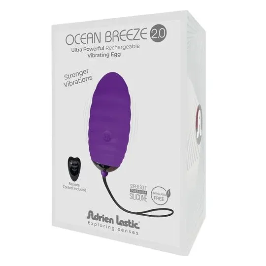 Huevo vibrador ADRIEN LASTIC Ocean Breeze 2.0 morado recargable con mando