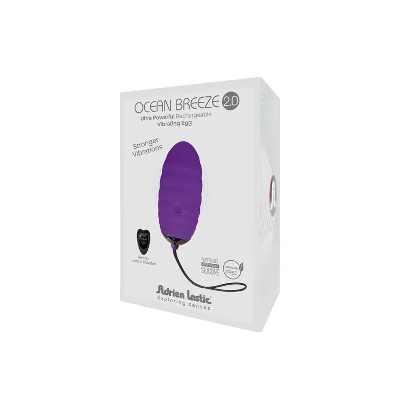 Huevo vibrador ADRIEN LASTIC Ocean Breeze 2.0 morado recargable con mando