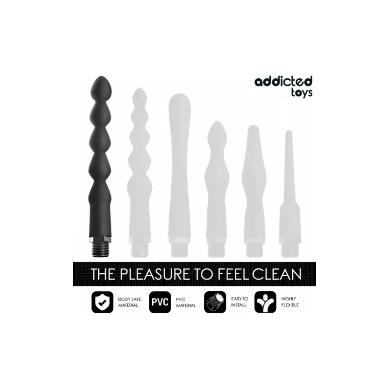 Nettoyeur anal Addicted Toys avec adaptateur universel, vue principale, silicone souple