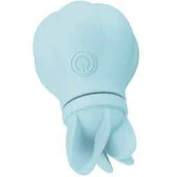Stimulateur clitoridien rotatif Adrien Lastic Caress bleu avec 5 têtes interchangeables en silicone