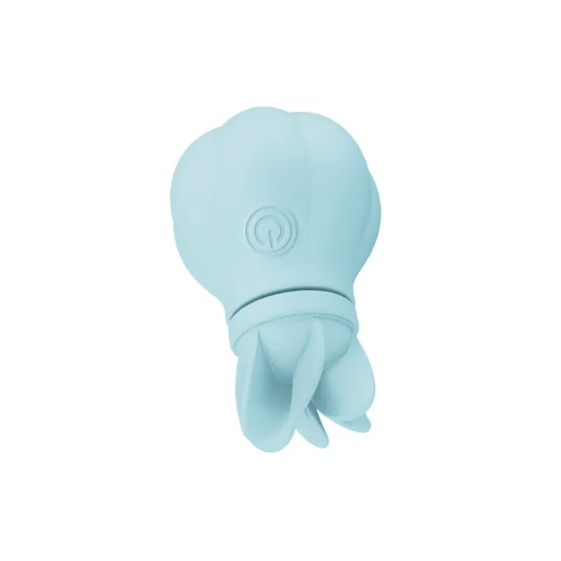Stimolatore clitorideo rotante Adrien Lastic Caress blu con 5 teste intercambiabili in silicone