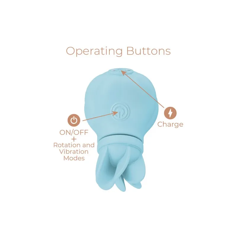 Rotating clitoral stimulator Adrien Lastic Caress blue with 5 interchangeable silicone heads
