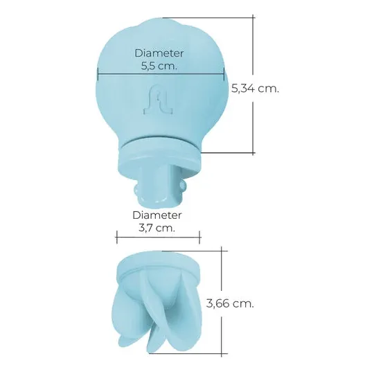 Rotierender Klitorisstimulator Adrien Lastic Caress blau mit 5 austauschbaren Silikonköpfen